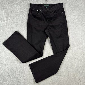 Lauren Ralph Lauren Jeans Womens 8 High-Rise Bootcut Black Denim 32L Wide Leg